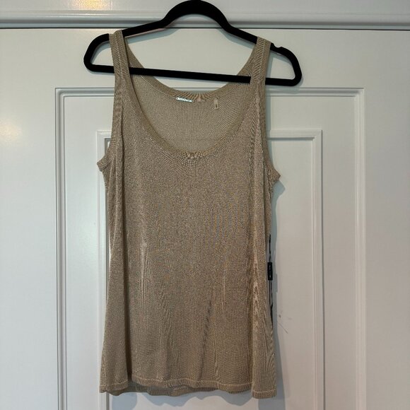 Elie Tahari Gold Scoop Neck Tank - Picture 1 of 3